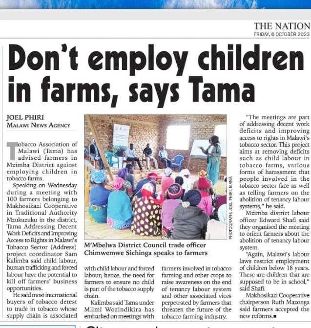 TAMA AGAINST CHILD LABOUR
